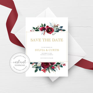 Beach Themed Save The Date Card Template, Printable Wedding Engagement -  PlumPolkaDot