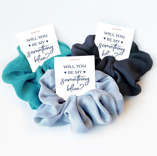 Dusty Blue Bridesmaid Hair Tie Gifts  Bridal Party Maid of Honor Proposal  — Shop Hair Tie Favors + Gifts