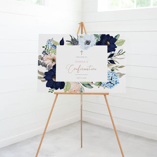 Pink Floral Welcome Board