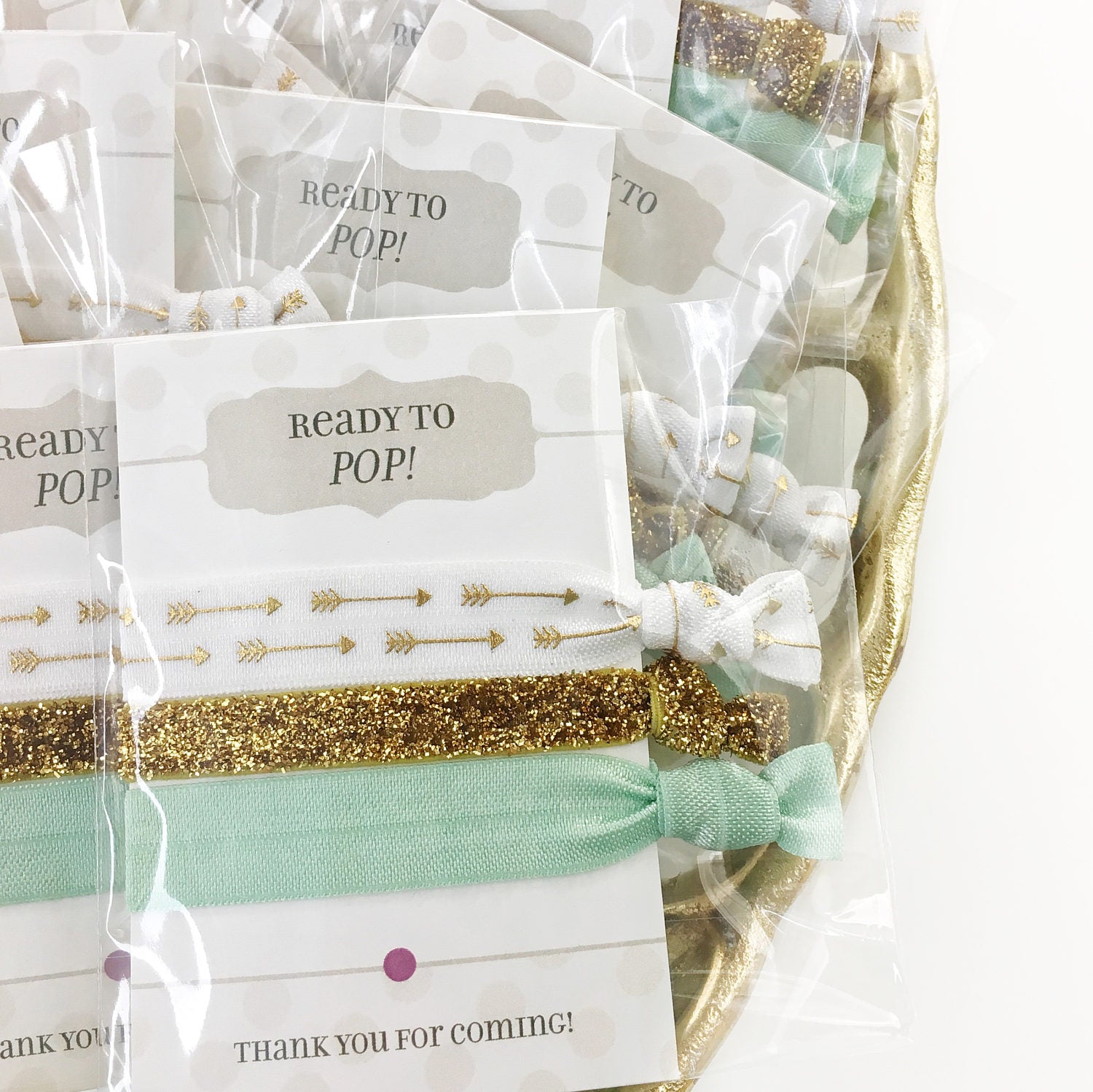 Ready To Pop Baby Shower Favors Gender Neutral Mint And Gold