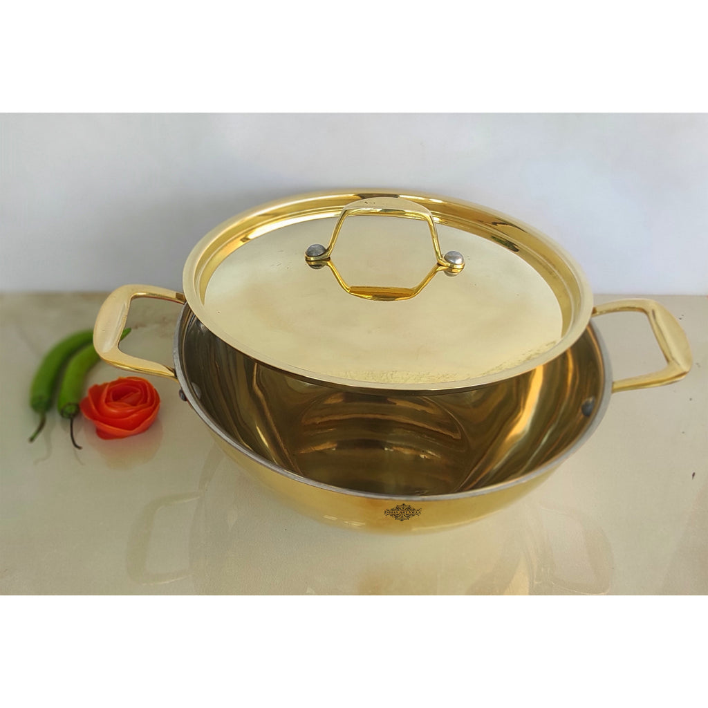 Buy Indian Art Villa Stainless Steel With Brass Finish Kadhai