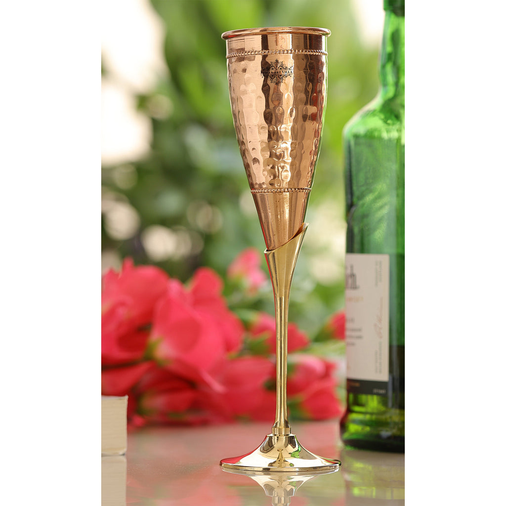 Buy Indian Art Villa Copper Designer Champagne Glass with Brass Stand  Online - Indian Art Villa