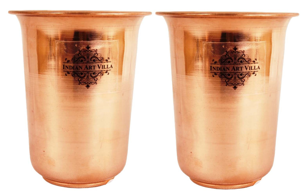 INDIAN ART VILLA Pure Copper Embossed Glass Tumbler with Lid 10 Oz –  IndianArtVilla