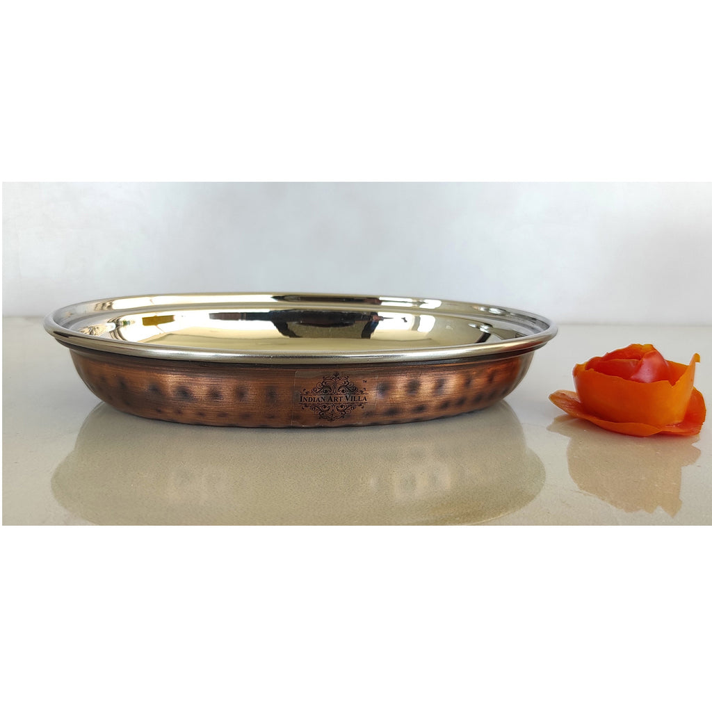 Buy Indian Art Villa Steel Copper Plate/Platter With Oval & Flat