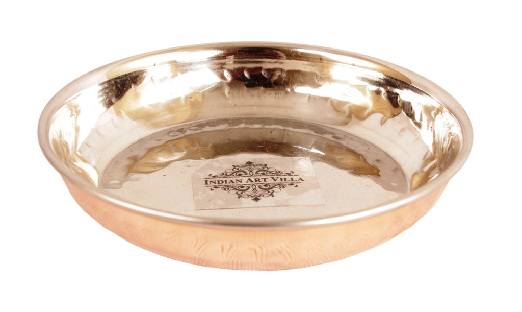 Indian Art Villa Steel Copper Rice/Halwa Plate With, 56% OFF