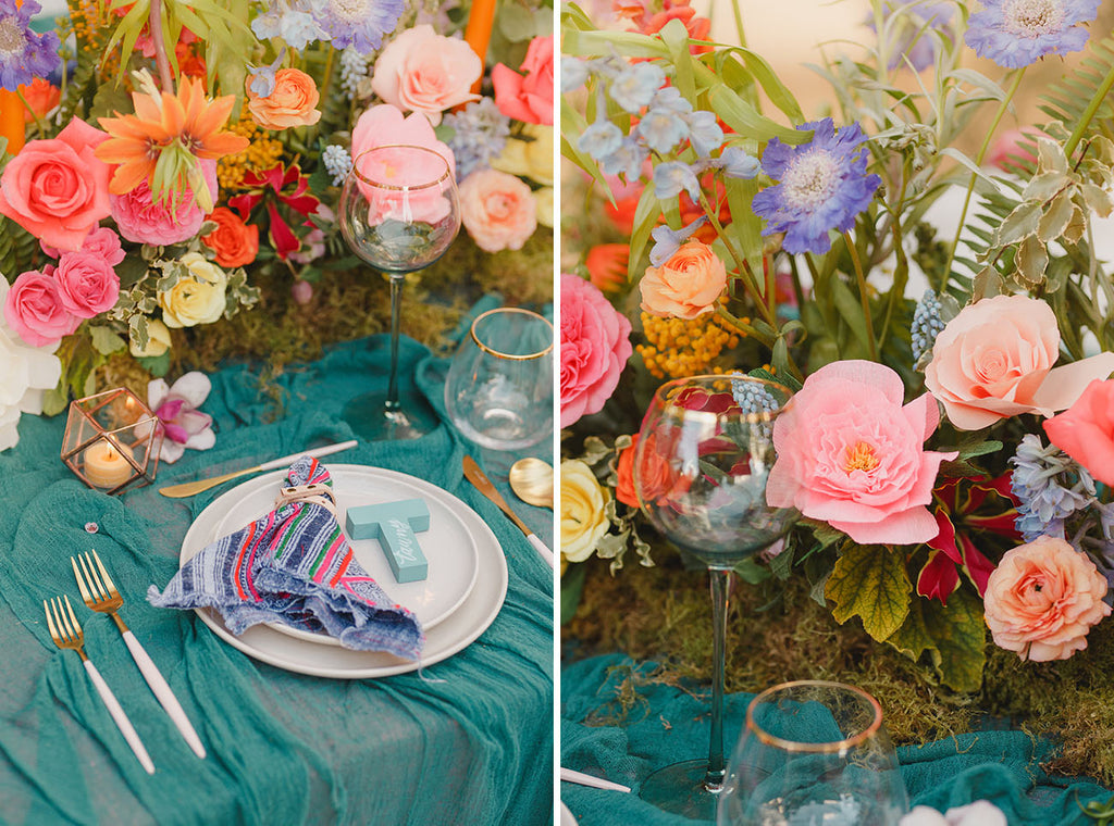 colorful boho wedding with handmade finds