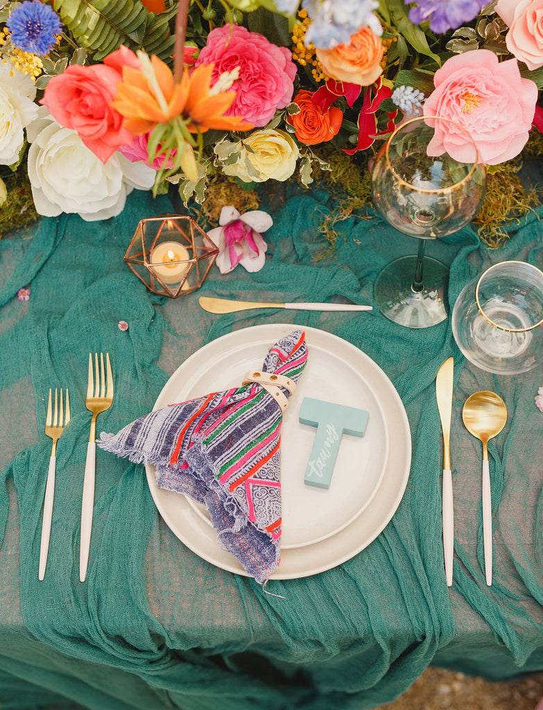 colorful boho wedding with handmade finds