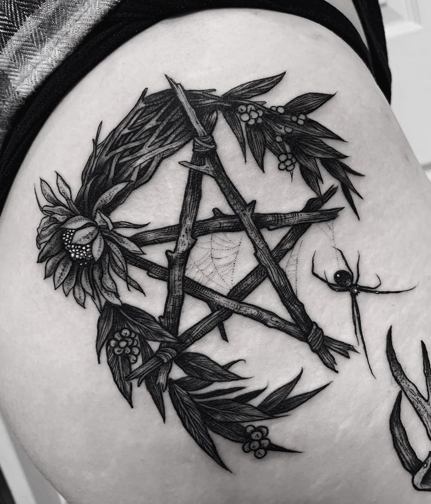 ArtStation - Pentagram Wreath tattoo