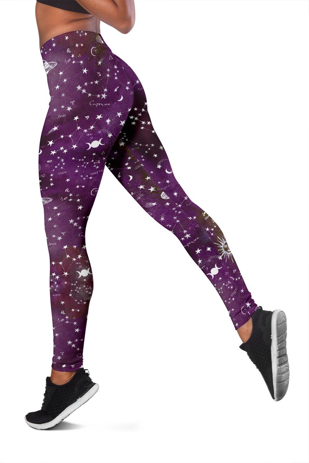 Galaxy Pink Purple Aries Constellation Zodiac Sign Leggings | Zazzle