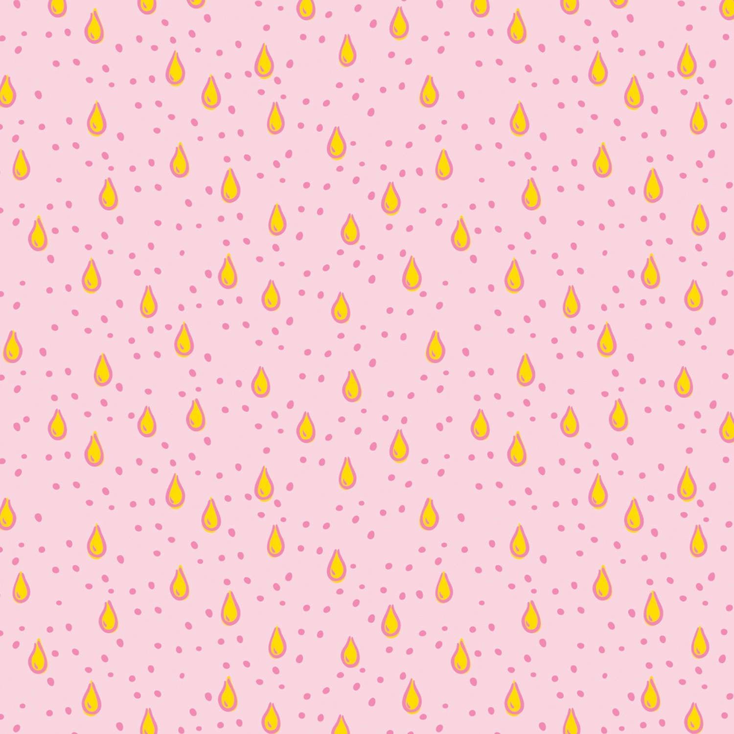 Light Pink Lemon Citrus Droplets Squibbles Stitchery