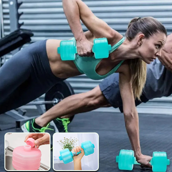 femme en entrainement avec haltere aqualift