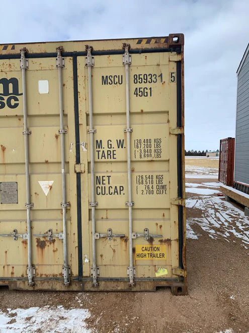 yellow 40ft container