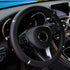 VEHIMACH™ Sporty Leather Steering Wheel Cover with Metal Strip