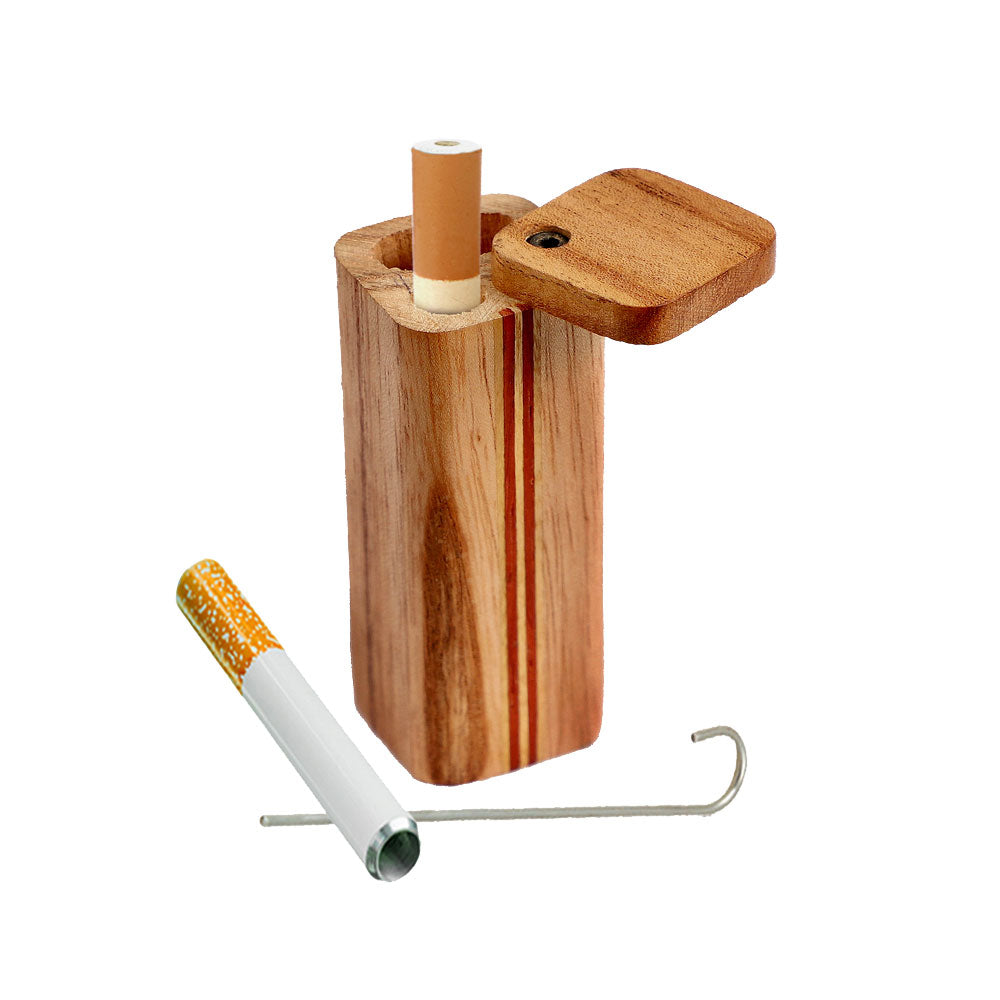 Striped Square Wood Dugout with Poker