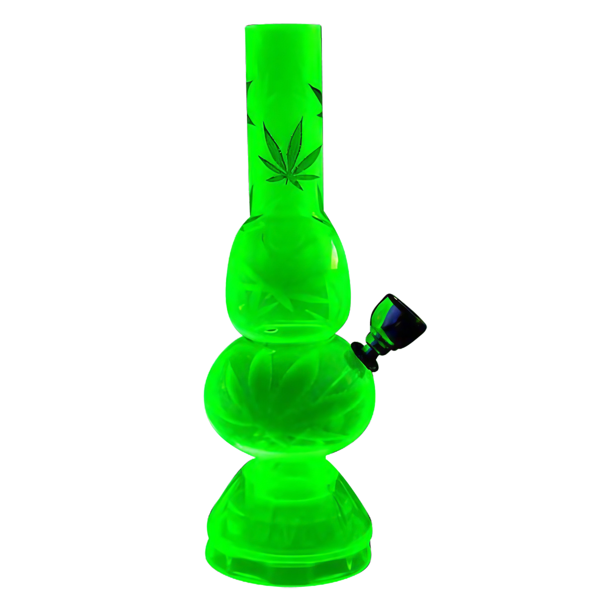 Mini Acrylic Double Bubble Water Pipe with Built in Grinder Base