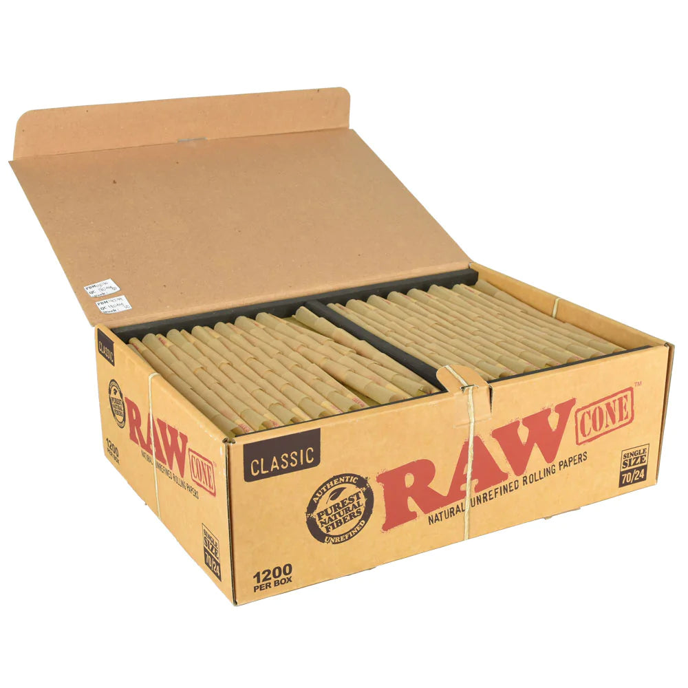 RAW Classic Single Size Bulk Cones - 1200 Pack
