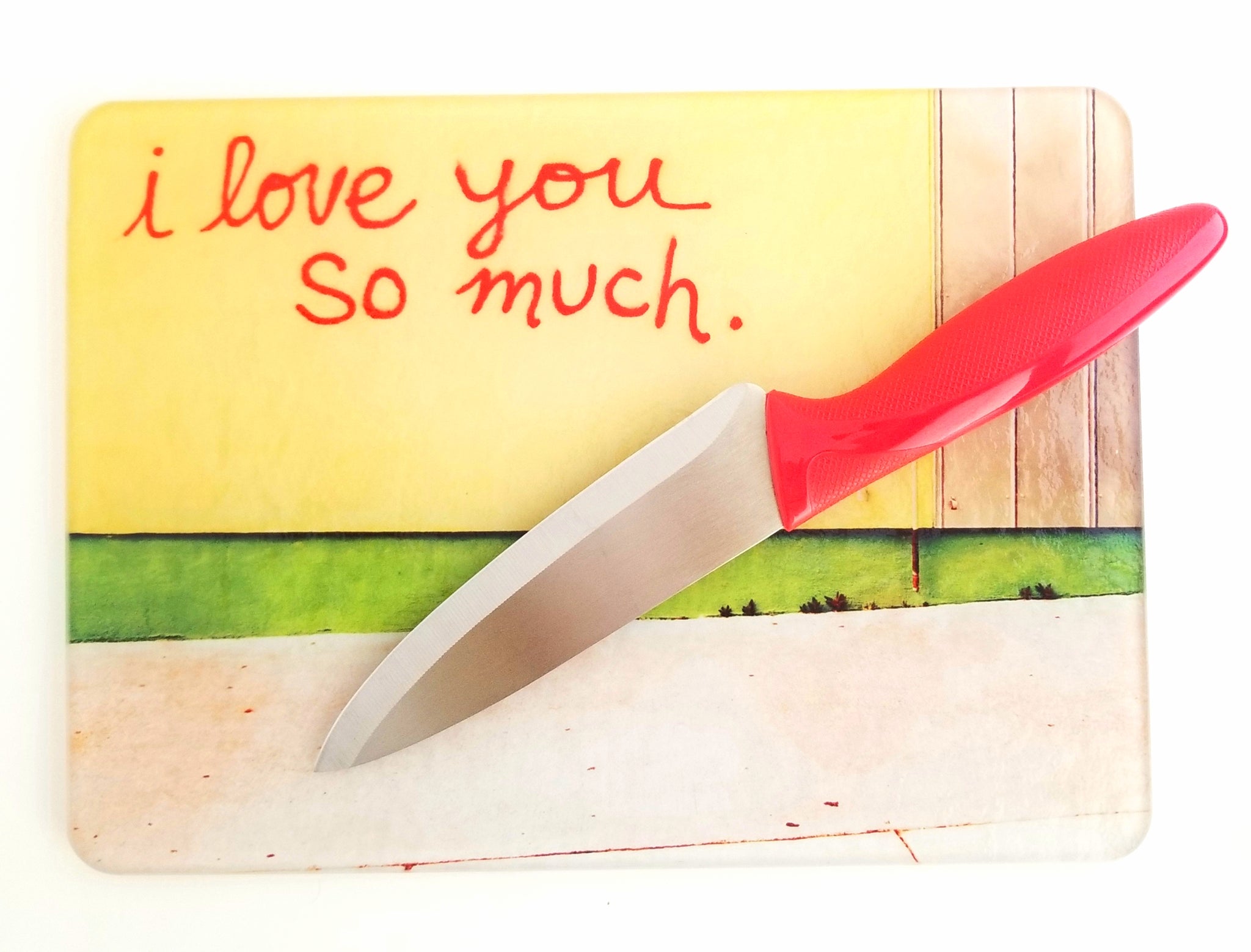 Tempered Glass Cutting Board I Love You So Much Small Prima Dora