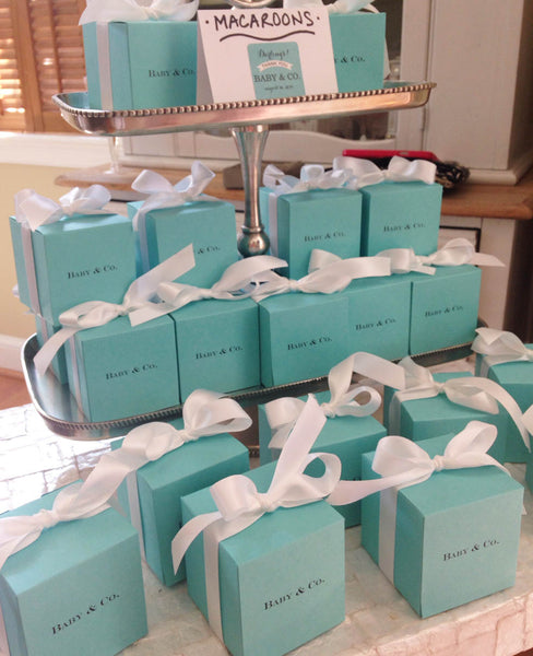 shower boxes name baby Cube Satin Ribbon Boxes Favor with Personalized