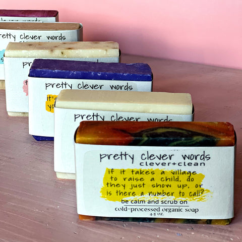 clever + clean pretty clever words soap