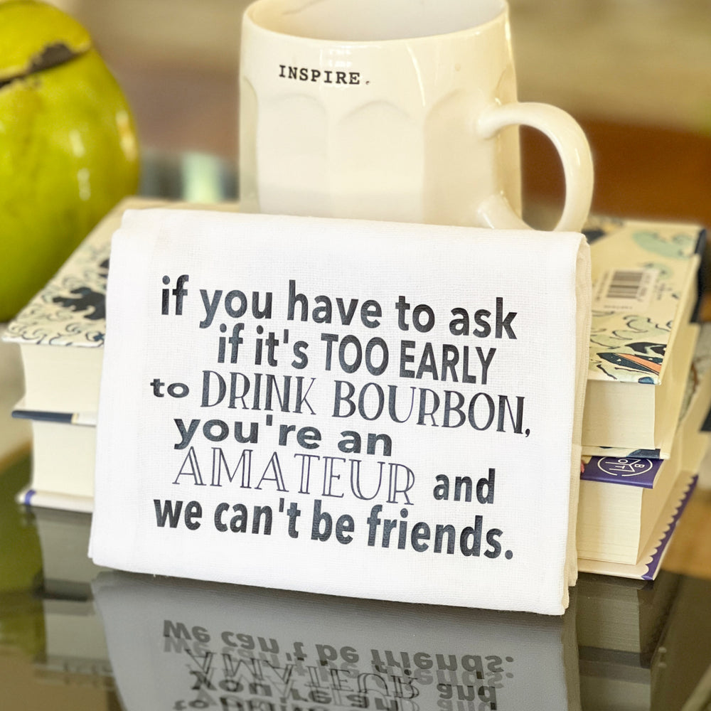 holding a cup of coffee so yeah pretty busy humorous bar kitchen towel –  Pretty Clever Words