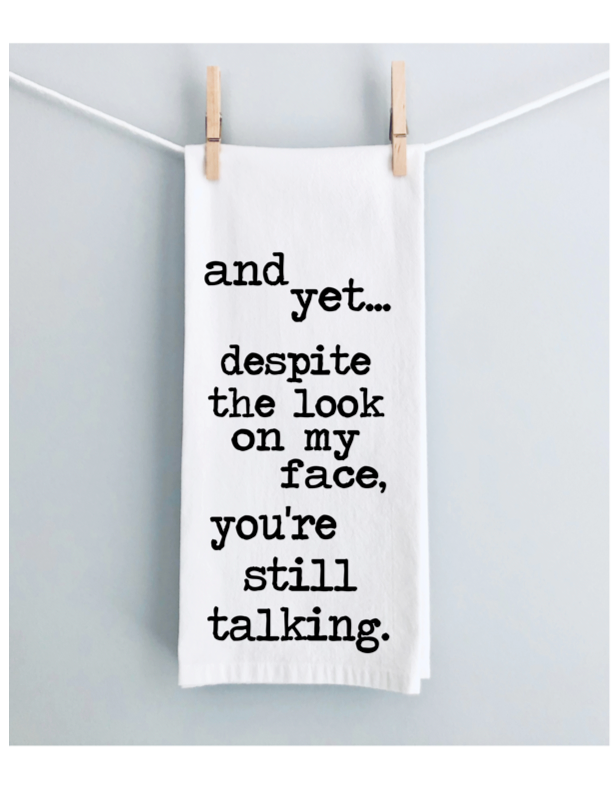 holding my coffee so yep, i'm pretty busy - funny kitchen bar towel LG –  Pretty Clever Words