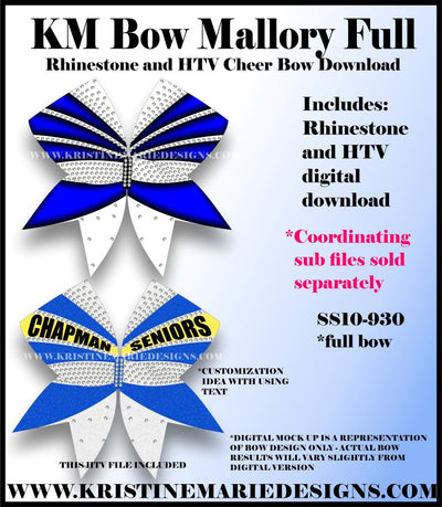 Custom Team 3D Center Infinity Rhinestone Bow