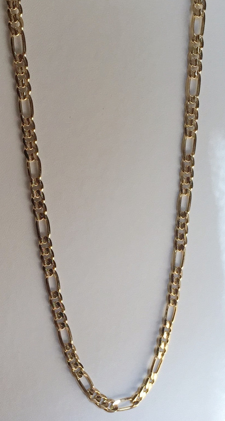 14K Gold Plated Figaro Chain 24 inch – DatNewIce