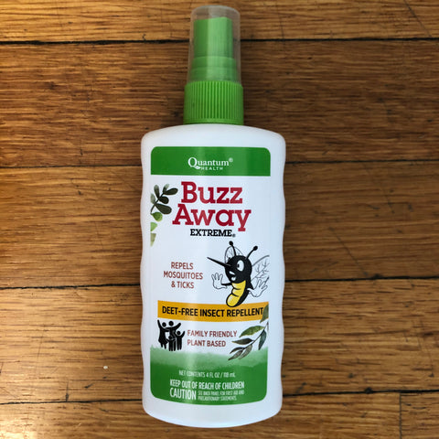 quantum's buzz away deet-free plant-based formula repels ticks and mosquitoes