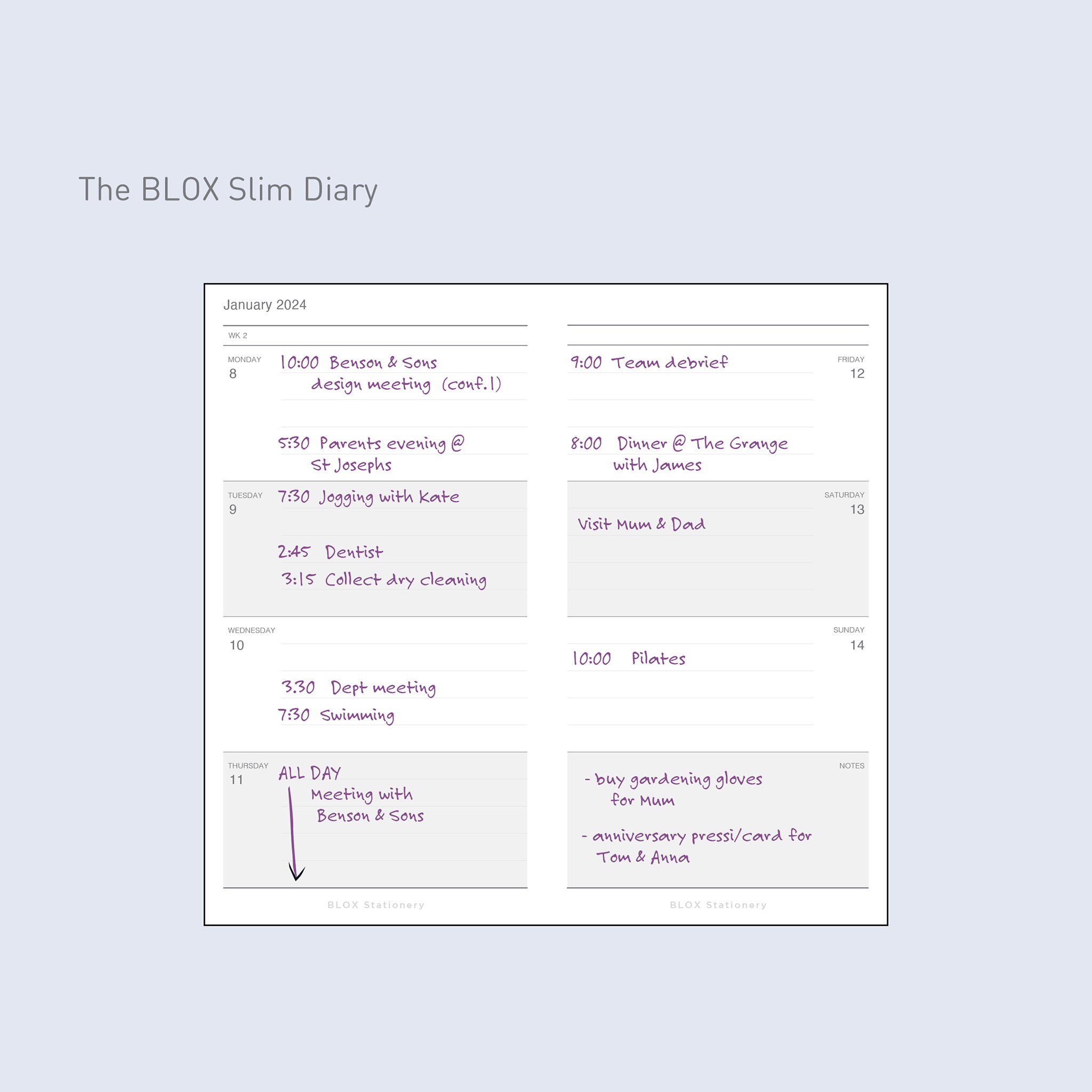 The BLOX SLIM Diary 2024: Week-To-View