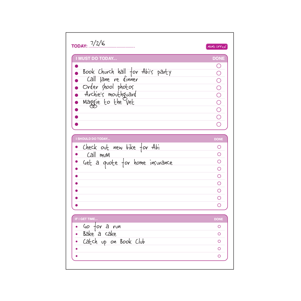 MUM's To Do List – MUM's Office