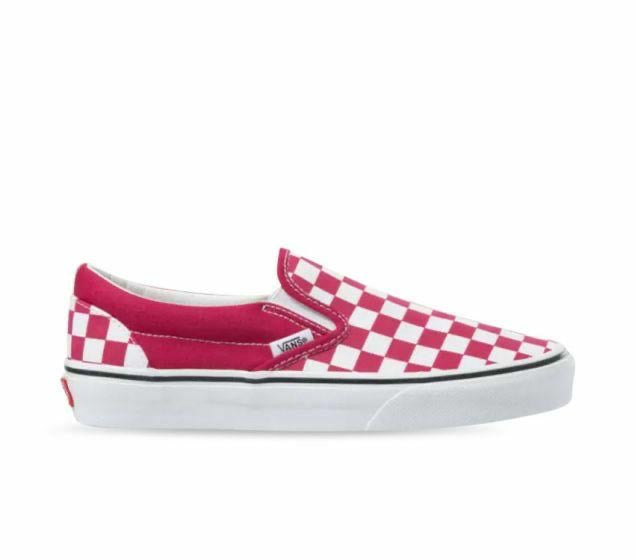 black pink checkerboard vans