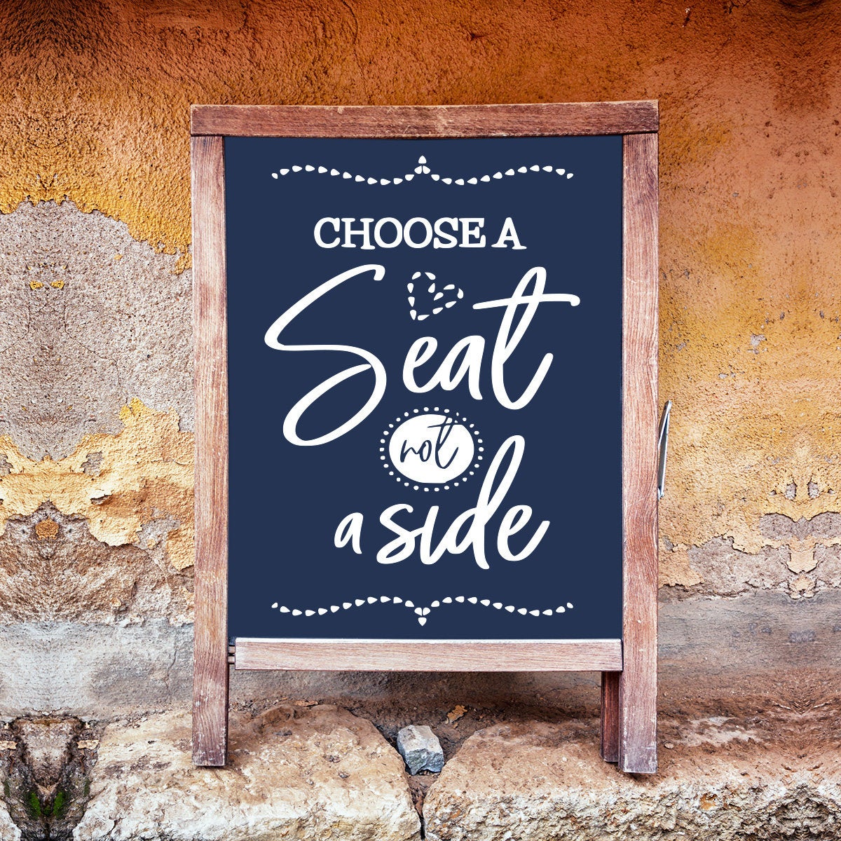 Welcome to the Unplugged Wedding and Pick a Seat Not a Side Sign Decal, Rustic Wedding Ceremony Sign, Wedding Decor, 2019 Wedding Trends