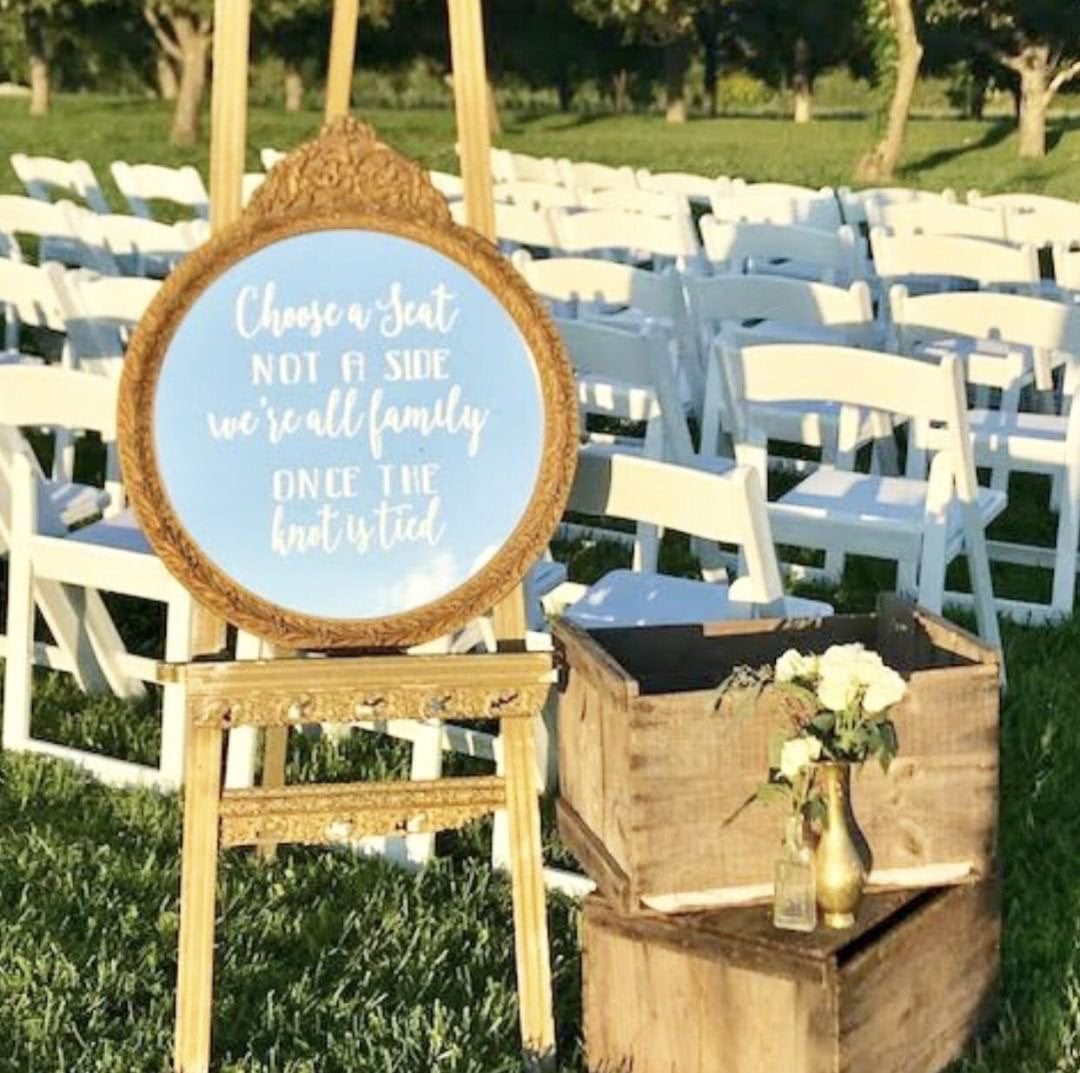 Choose a Seat Not a Side Decals, Rustic Wedding Sign, Ceremony Signs,  Wedding Signs, Seating Sign, Wedding Seating Sign, Choose a Seat