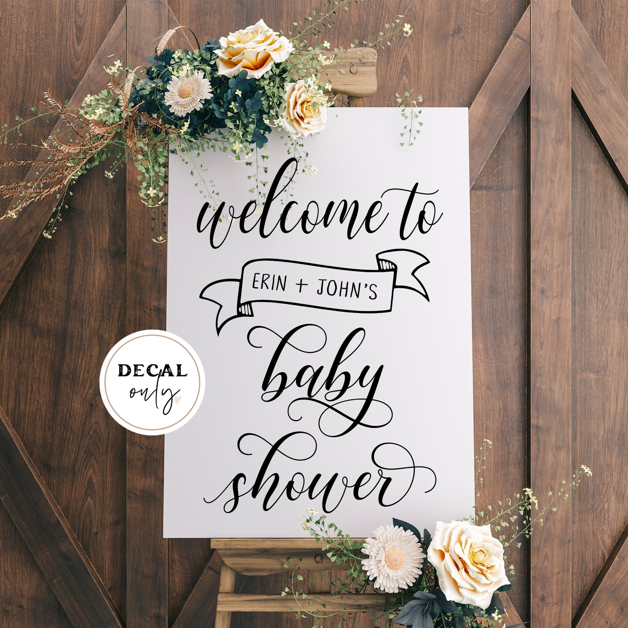 Welcome Signs For Baby Shower Wall Sticker Customized Names Vinyl Decals  Wishes For Baby Party Décor Welcome Board Mural Ac121 - Wall Stickers -  AliExpress