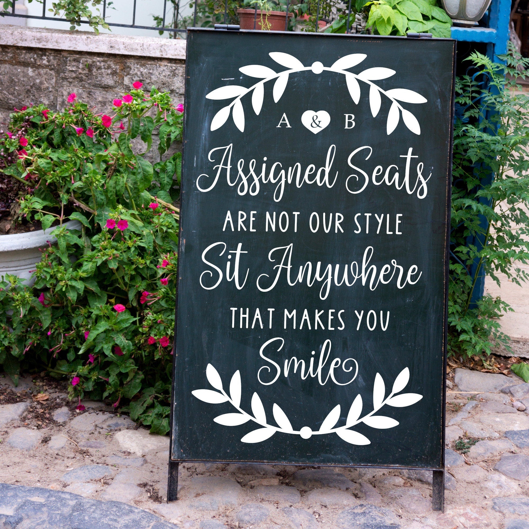 Please find your seat Vinyl Decal please take a seat Make your own wedding  sign