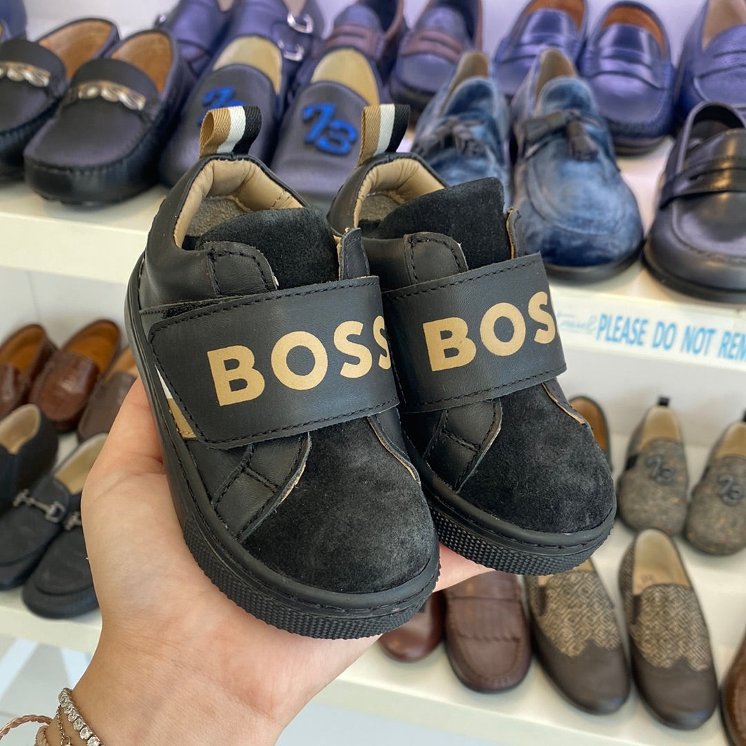 Shah Beskatning Opgive Hugo Boss Black Logo Velcro Baby Sneaker - Tassel Children Shoes