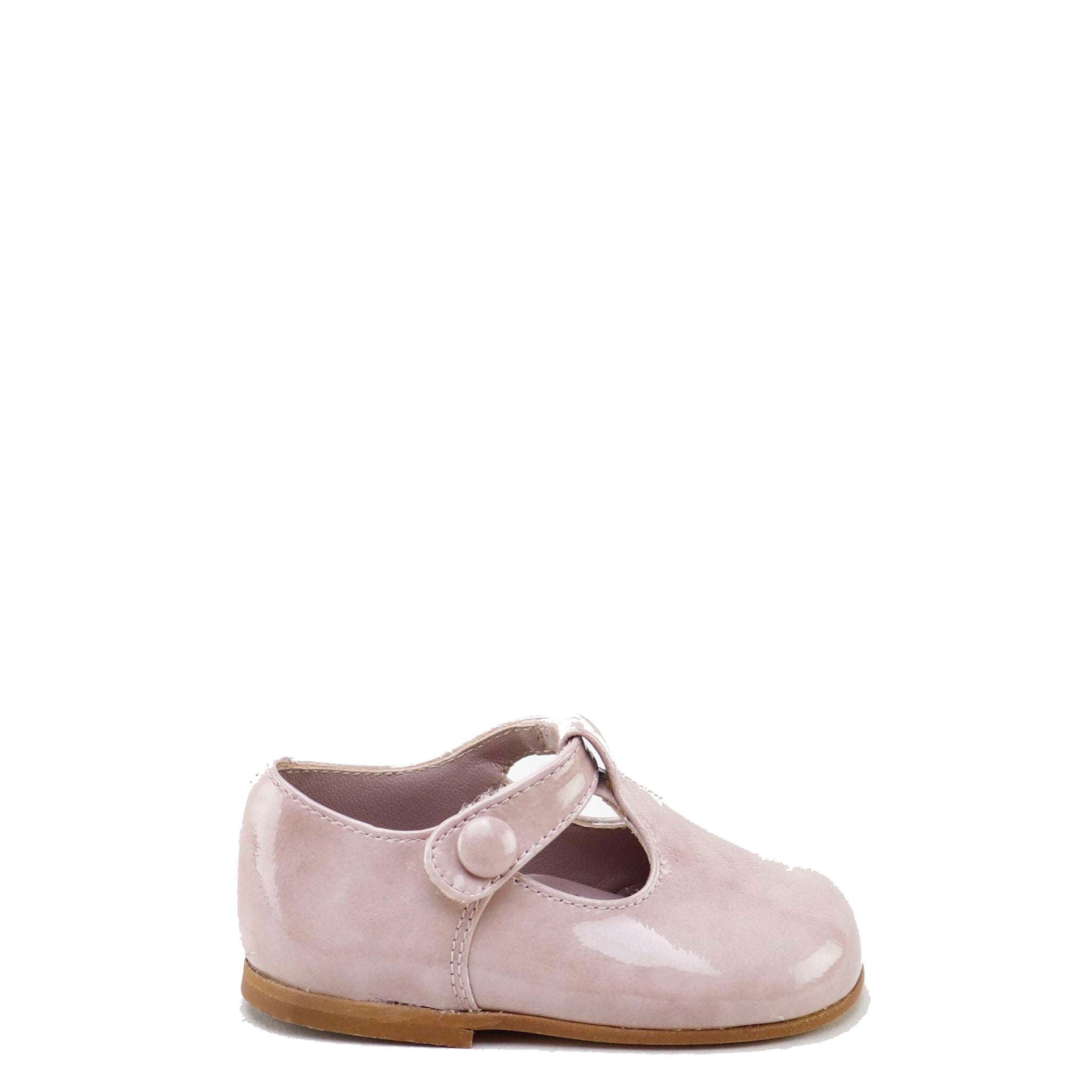 Smoky Pink Patent T-Strap Baby Shoe - Tassel Children Shoes