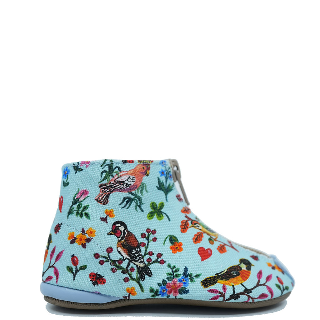 Pèpè floral-print ankle boots - Blue