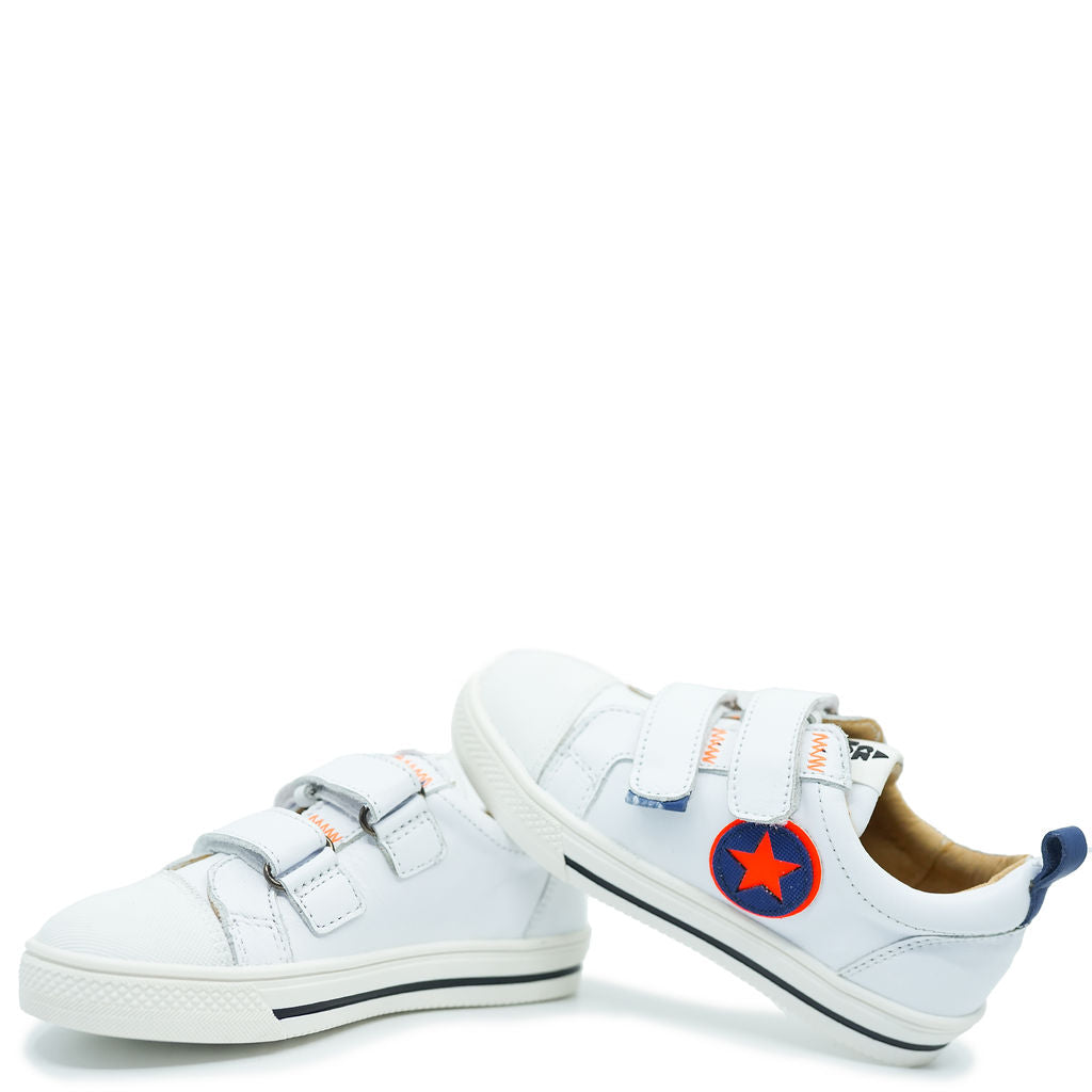begroting Opstand paddestoel Acebos White and Blue Velcro Sneaker - Tassel Children Shoes