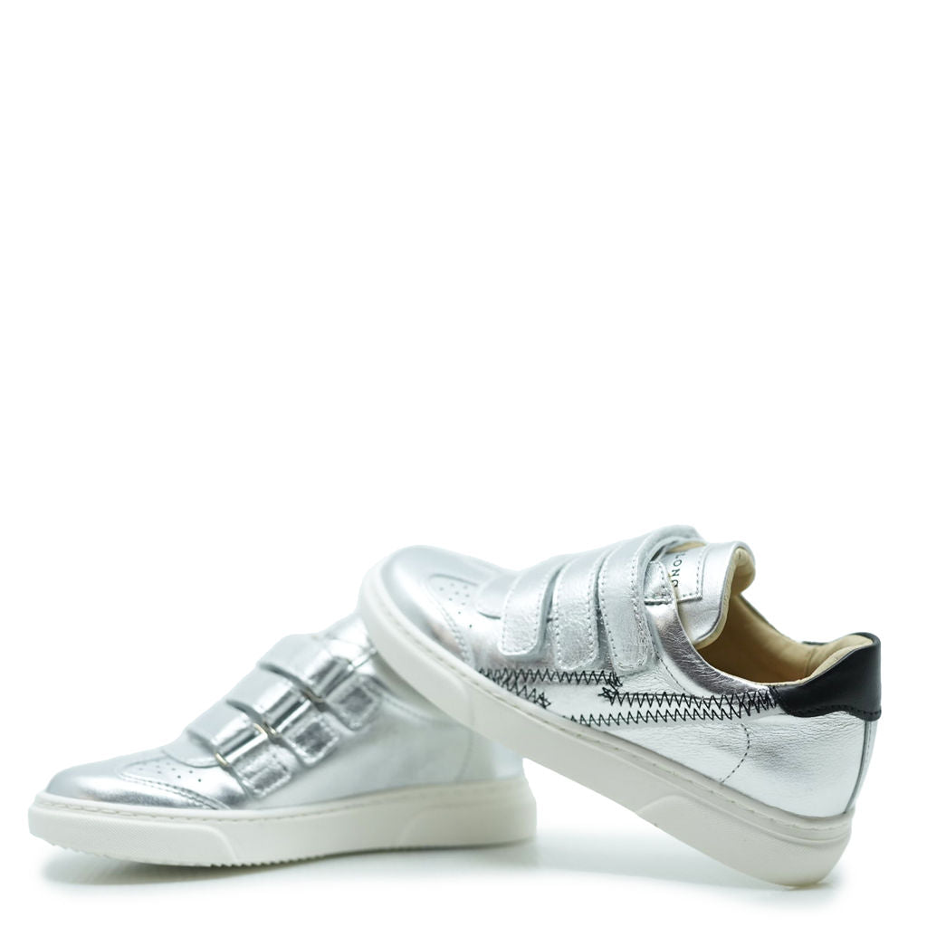 scherp Naar In dienst nemen Blublonc Silver and Black Lightning Sneaker - Tassel Children Shoes