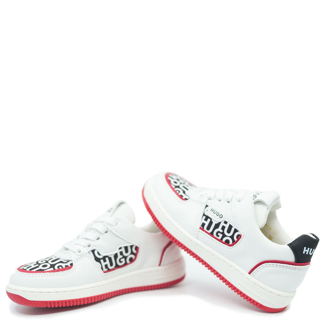 Tentacle boksning Ultimate Hugo Boss White Logo Lace Sneakers - Tassel Children Shoes