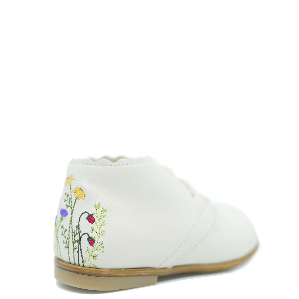 Emel Off White Embroidered Baby Bootie - Tassel Children Shoes