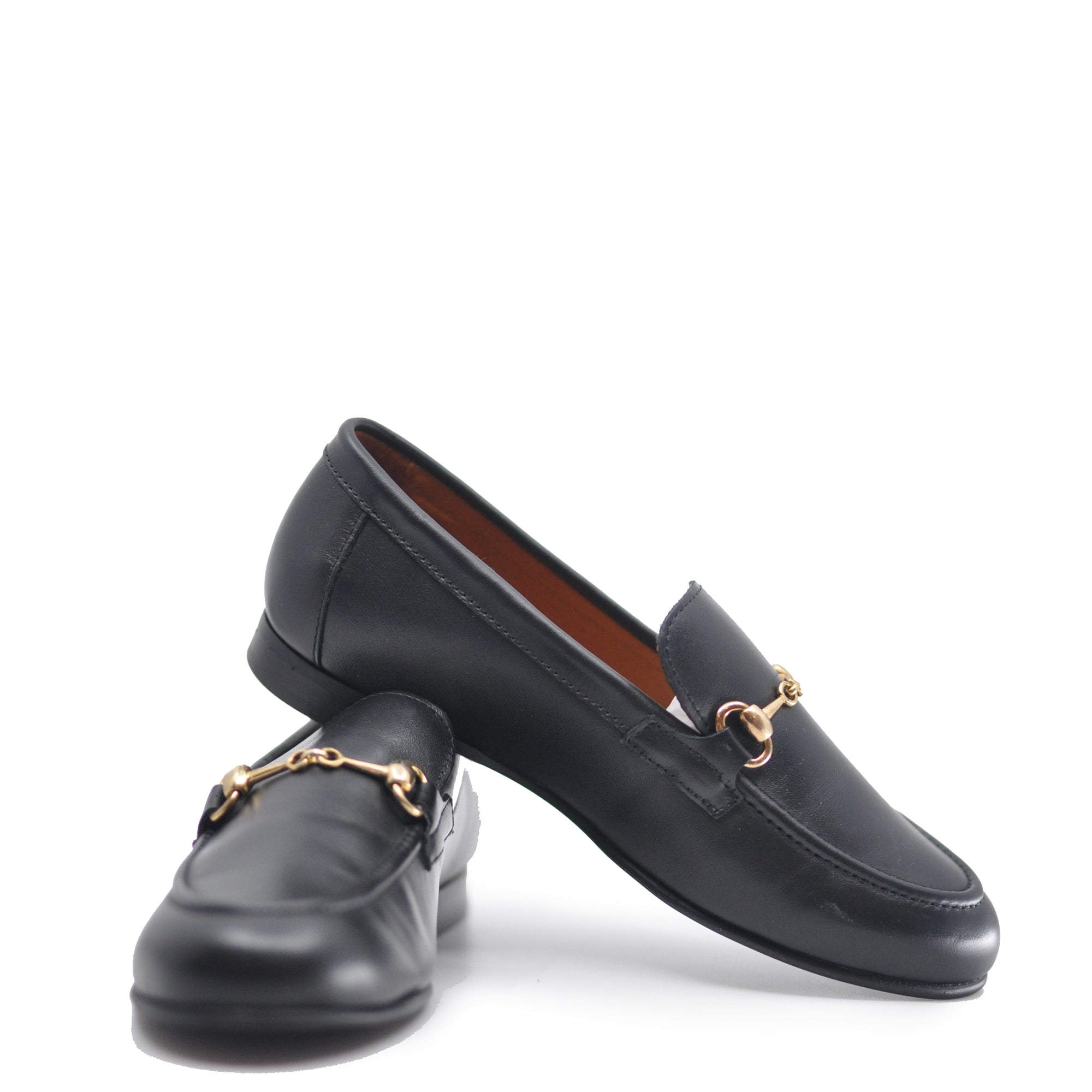 Atlanta Mocassin Black Leather Buckle Dress Shoe - Tassel Children Shoes