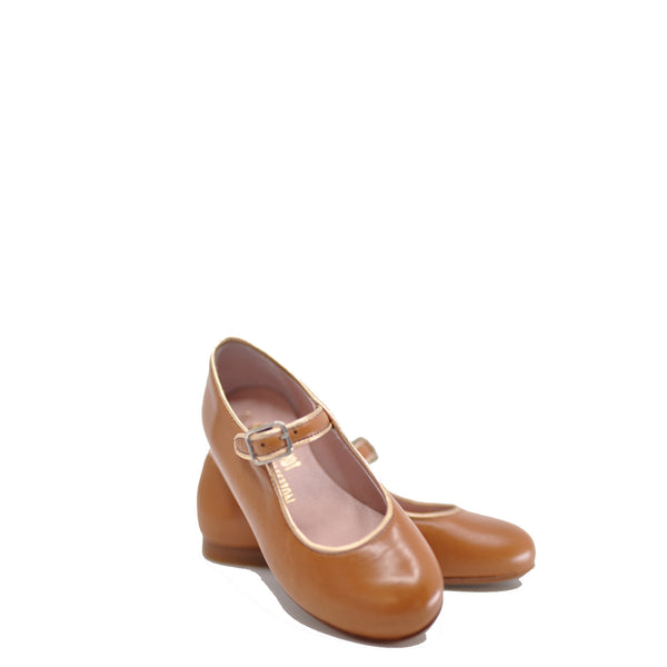 LMDI Caramel Leather Mary Jane - Tassel Children Shoes