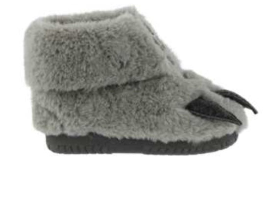 black fluffy slipper boots