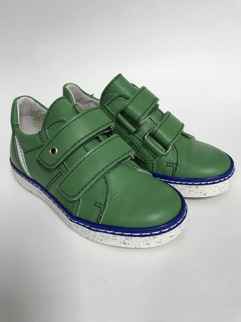 BluBlonc Green and White Velcro Sneaker - Tassel Children Shoes