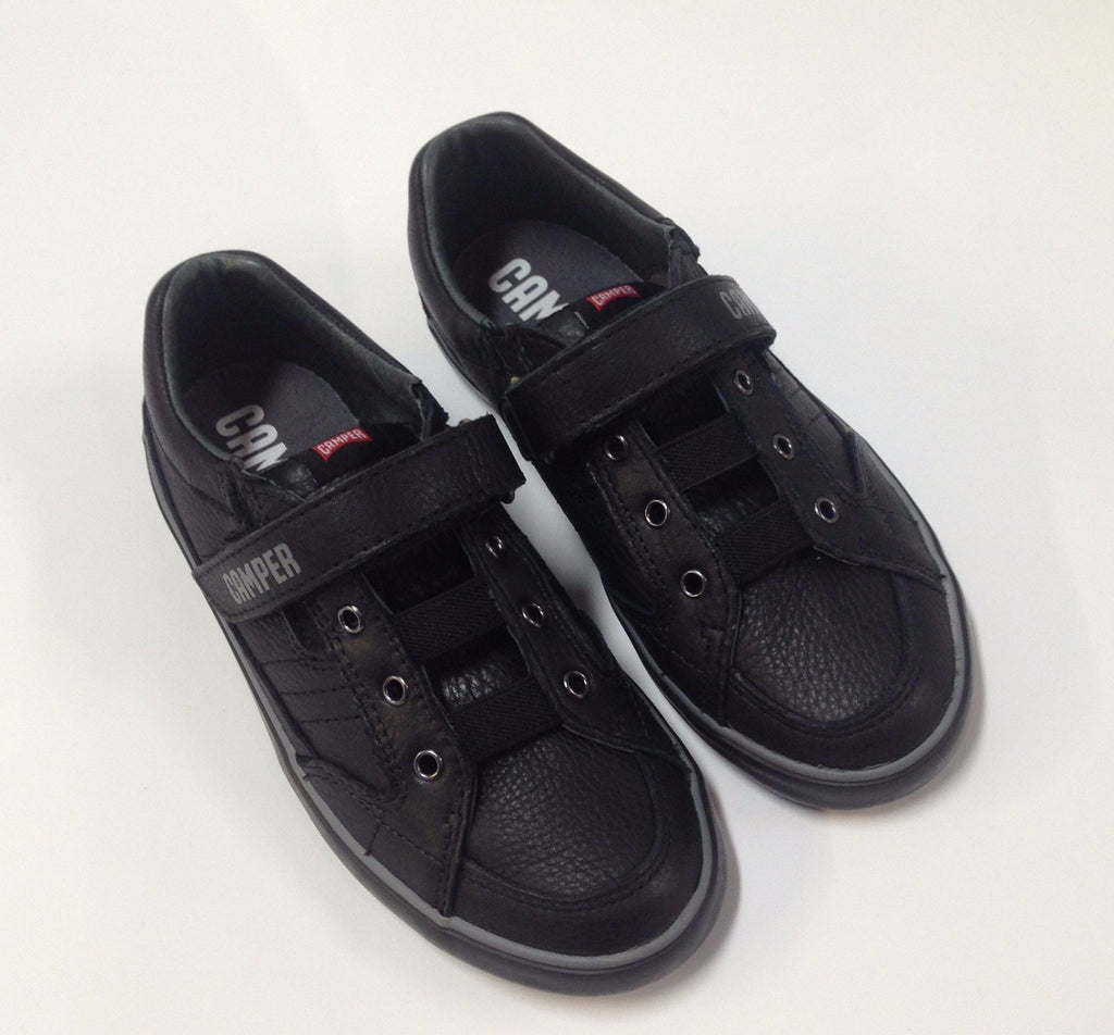 Campers Black Leather Velcro Sneaker– Tassel Children Shoes