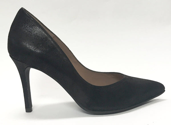 black shimmer shoes