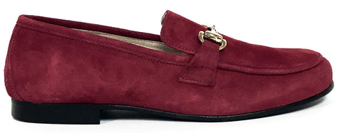 Hoo Deep Red Suede Chain Loafer– Tassel 