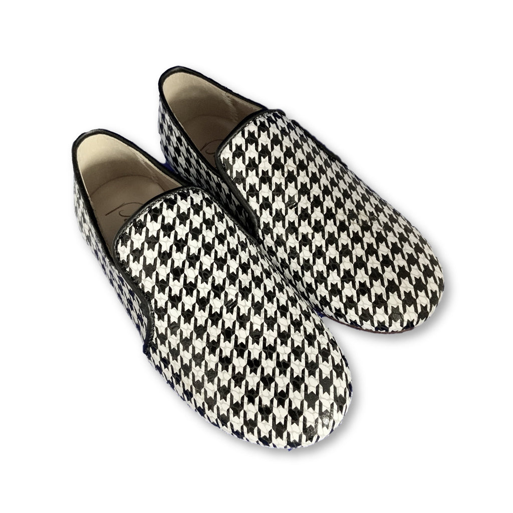 Papanatas Houndstooth Smoking Loafer– Tassel Children Shoes